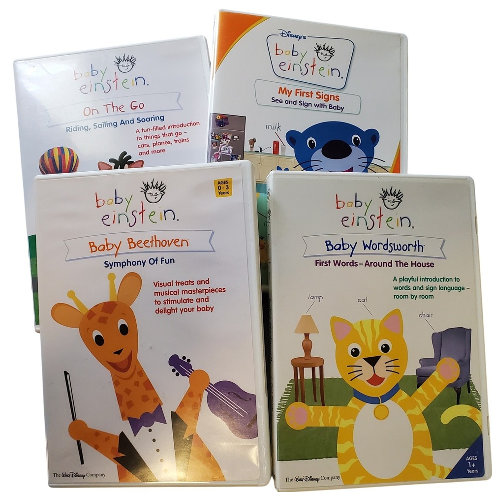 Baby Einstein DVD Lot of 4 Beethoven Wordsworth My First Signs On The Go Disney